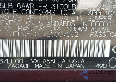 2020 Lexus Ls 500 Inspiration Series from USA, damaged, VIN JTHG5LGF7L5007562